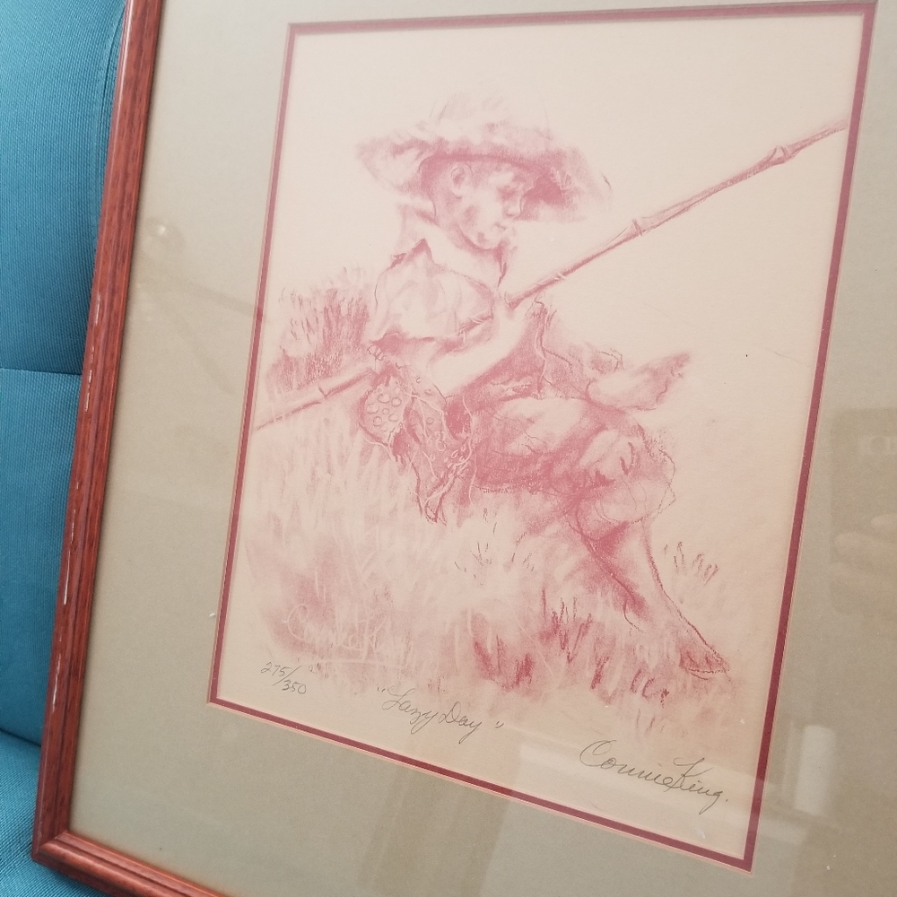 Connie King lithograph LAZY DAY.